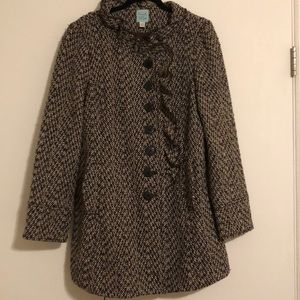 Kimchi & blue ruffle front pea coat
